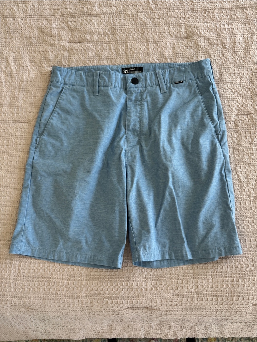 Hurley Men's Sky Blue Flat Front Shorts